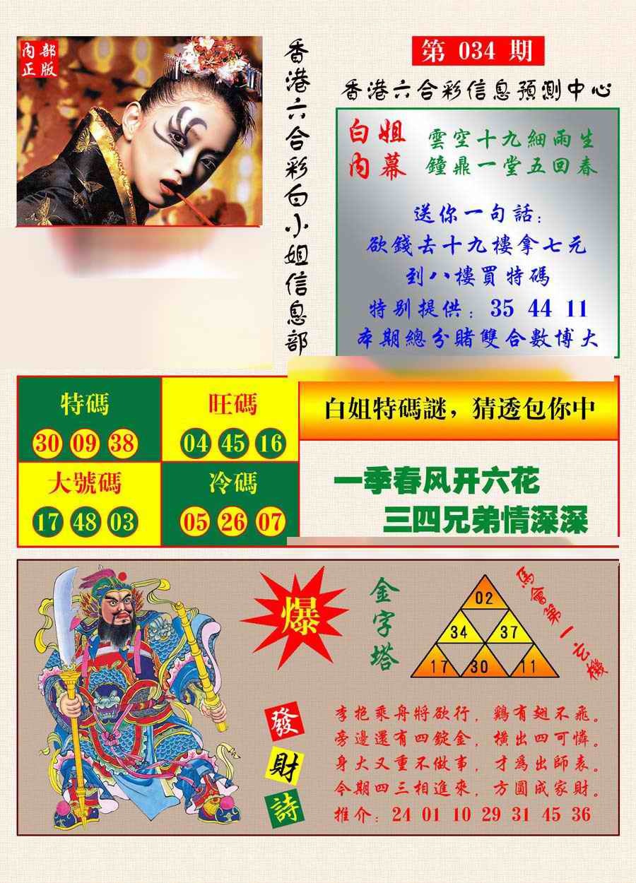 034期港彩内幕报[图]